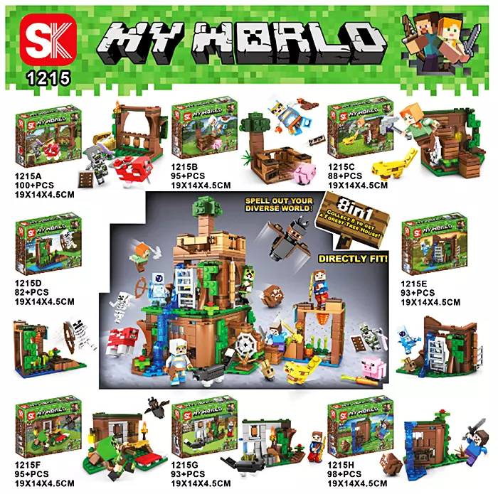 Конструктор "Minecraft" 1215ABCDEFGH оптом